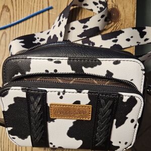 Wrangler Black and White Cow Print Men's Bag